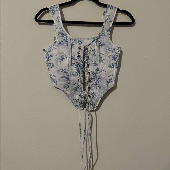 Selkie corset the bed & breakfast duchess corset XS blue and white - Picture 4 of 9